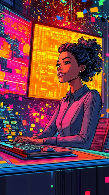 女性程序员在编程