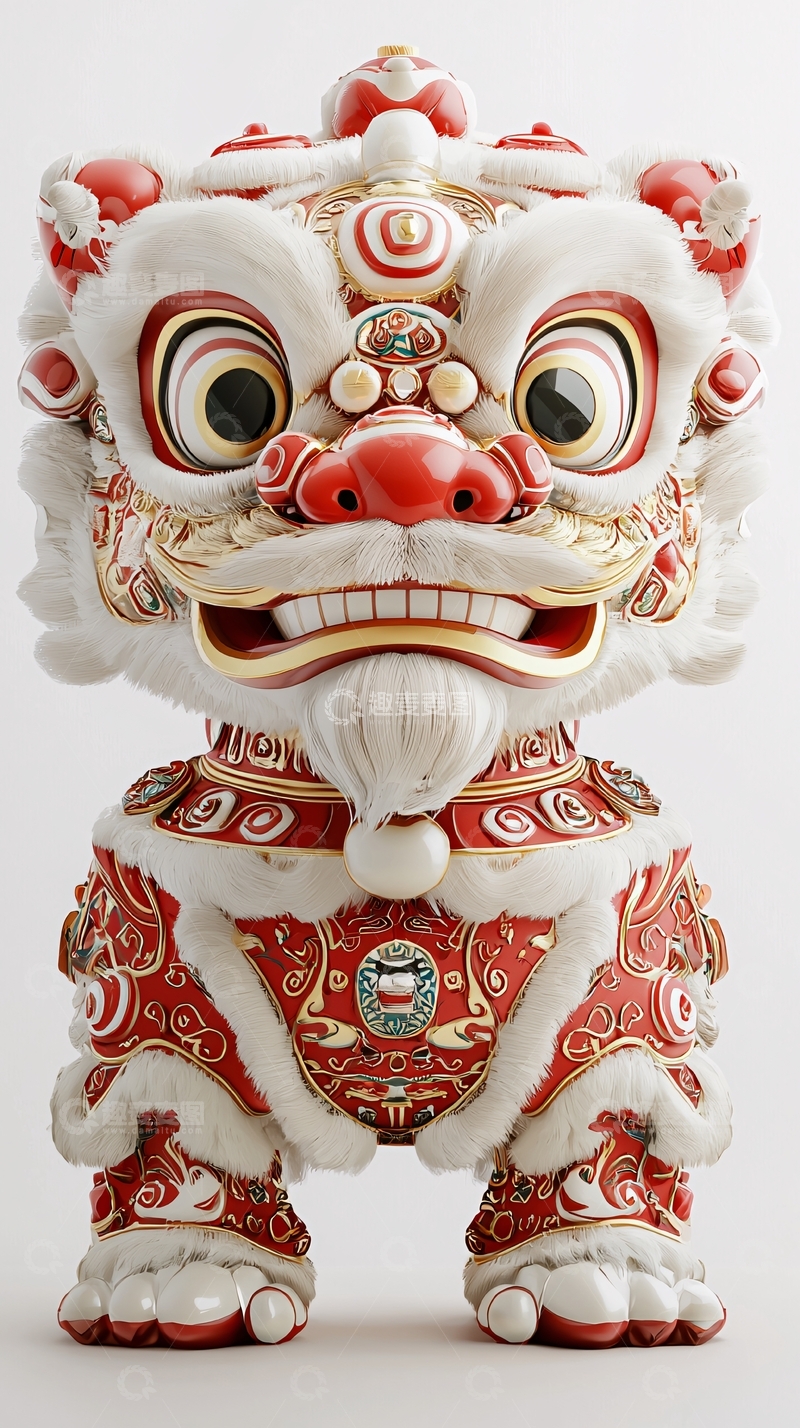 高清大图下载【趣麦麦图】可爱卡通舞狮