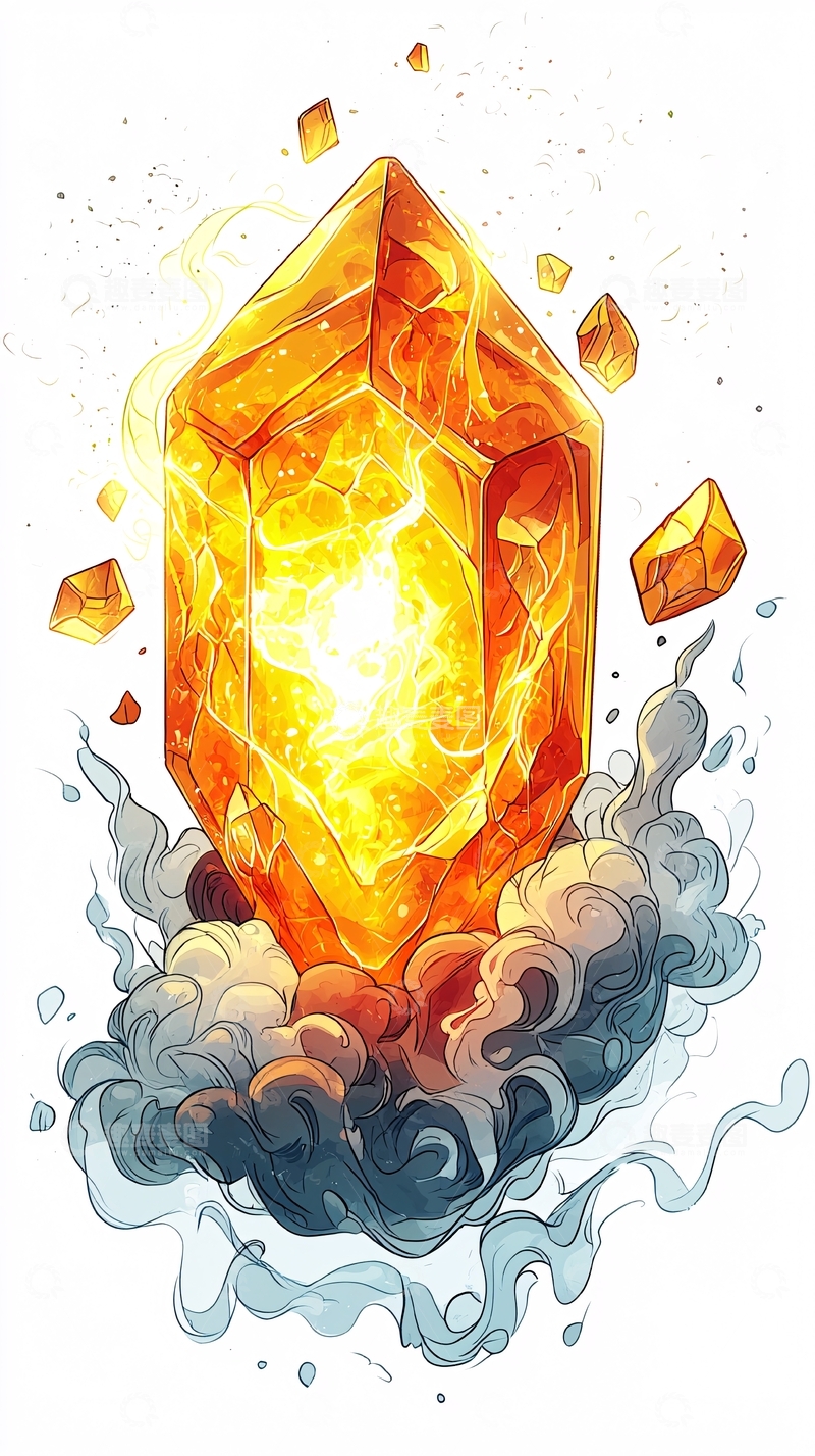 高清大图下载【趣麦麦图】闪耀的橙色水晶体