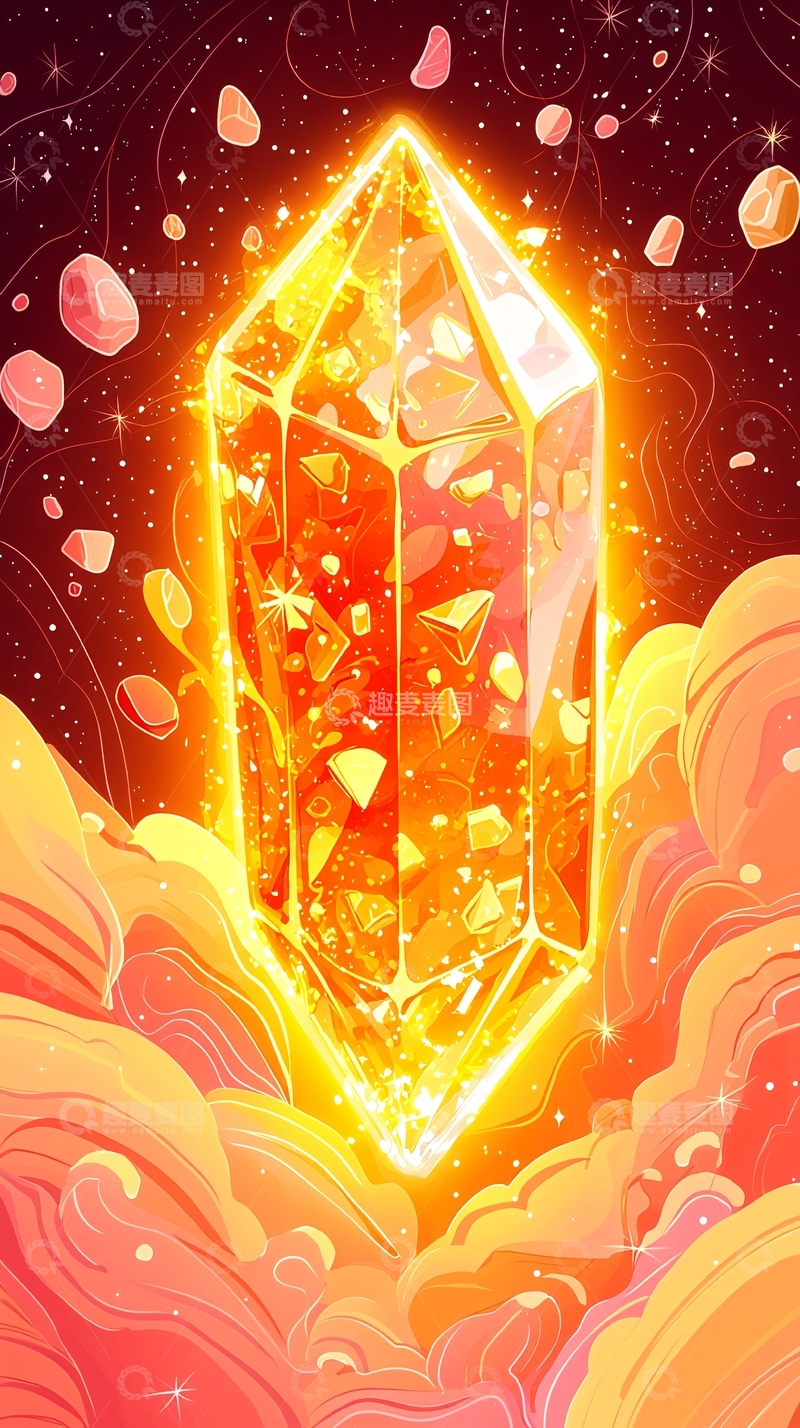 高清大图下载【趣麦麦图】发光水晶