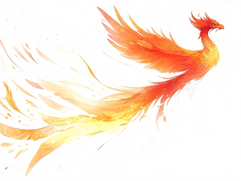 高清大图下载【趣麦麦图】火红色飞翔的凤凰