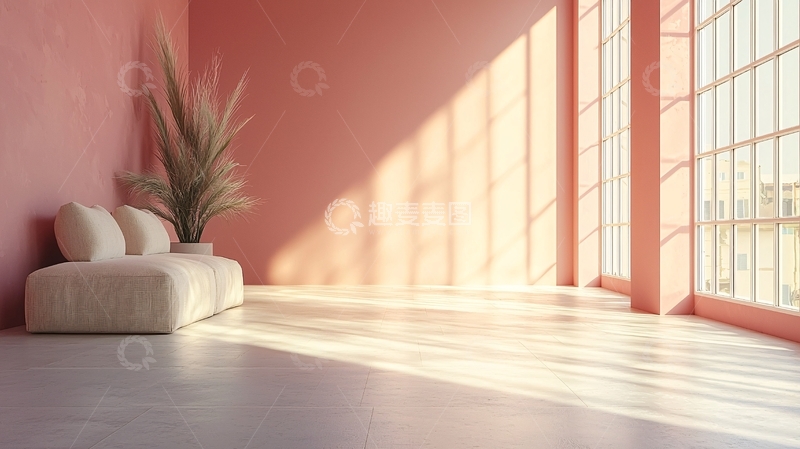 高清大图下载【趣麦麦图】粉色墙壁房间