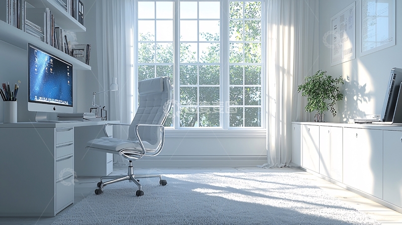 高清大图下载【趣麦麦图】极简风格白色办公空间