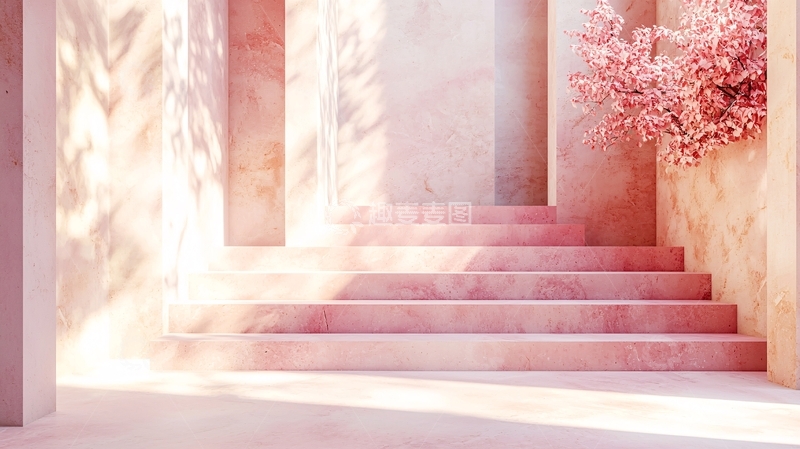 高清大图下载【趣麦麦图】粉色楼梯