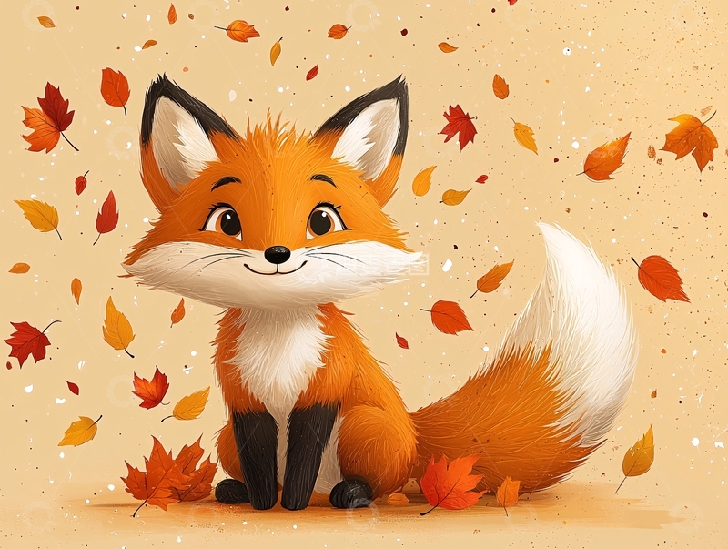 高清大图下载【趣麦麦图】秋天小狐狸