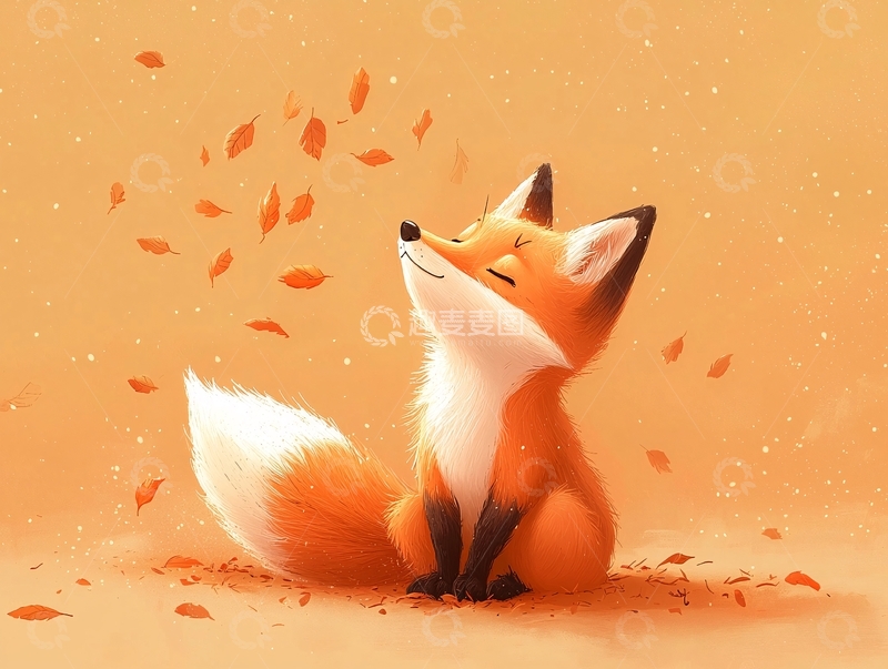 高清大图下载【趣麦麦图】秋天小狐狸