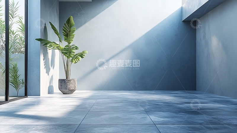 高清大图下载【趣麦麦图】极简灰色水泥室内空间