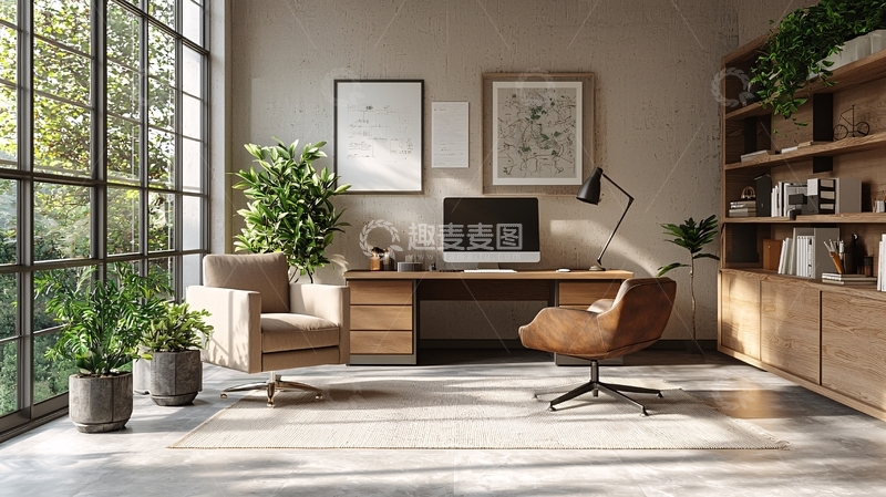高清大图下载【趣麦麦图】现代简约风格家居办公空间