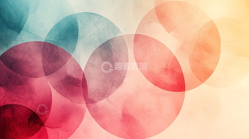 高清大图下载【趣麦麦图】彩色水彩圆圈背景