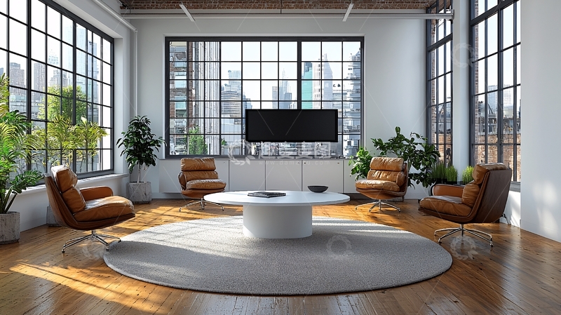 高清大图下载【趣麦麦图】现代简约办公洽谈室