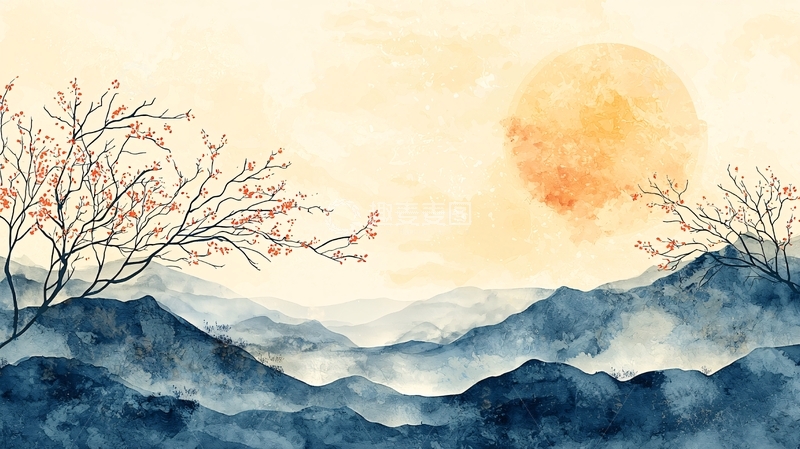 高清大图下载【趣麦麦图】水墨山水画560