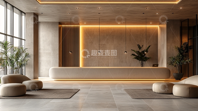 高清大图下载【趣麦麦图】现代简约酒店大堂
