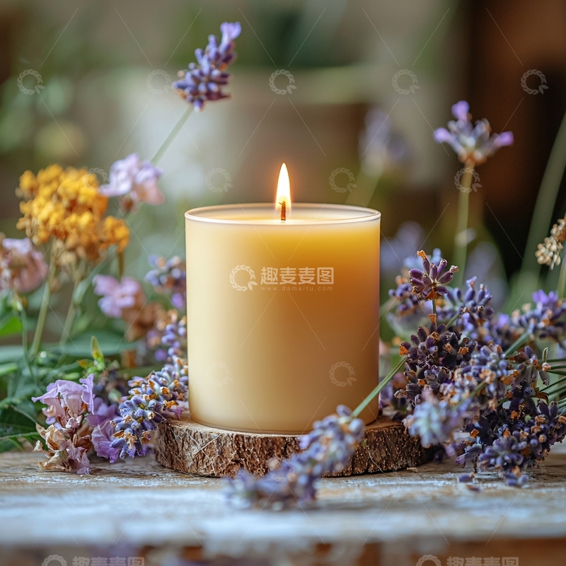 高清大图下载【趣麦麦图】薰衣草香氛蜡烛