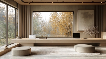 极简风落地窗工作室