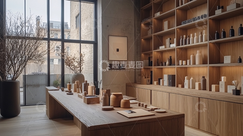 高清大图下载【趣麦麦图】极简风格木质香氛品牌店