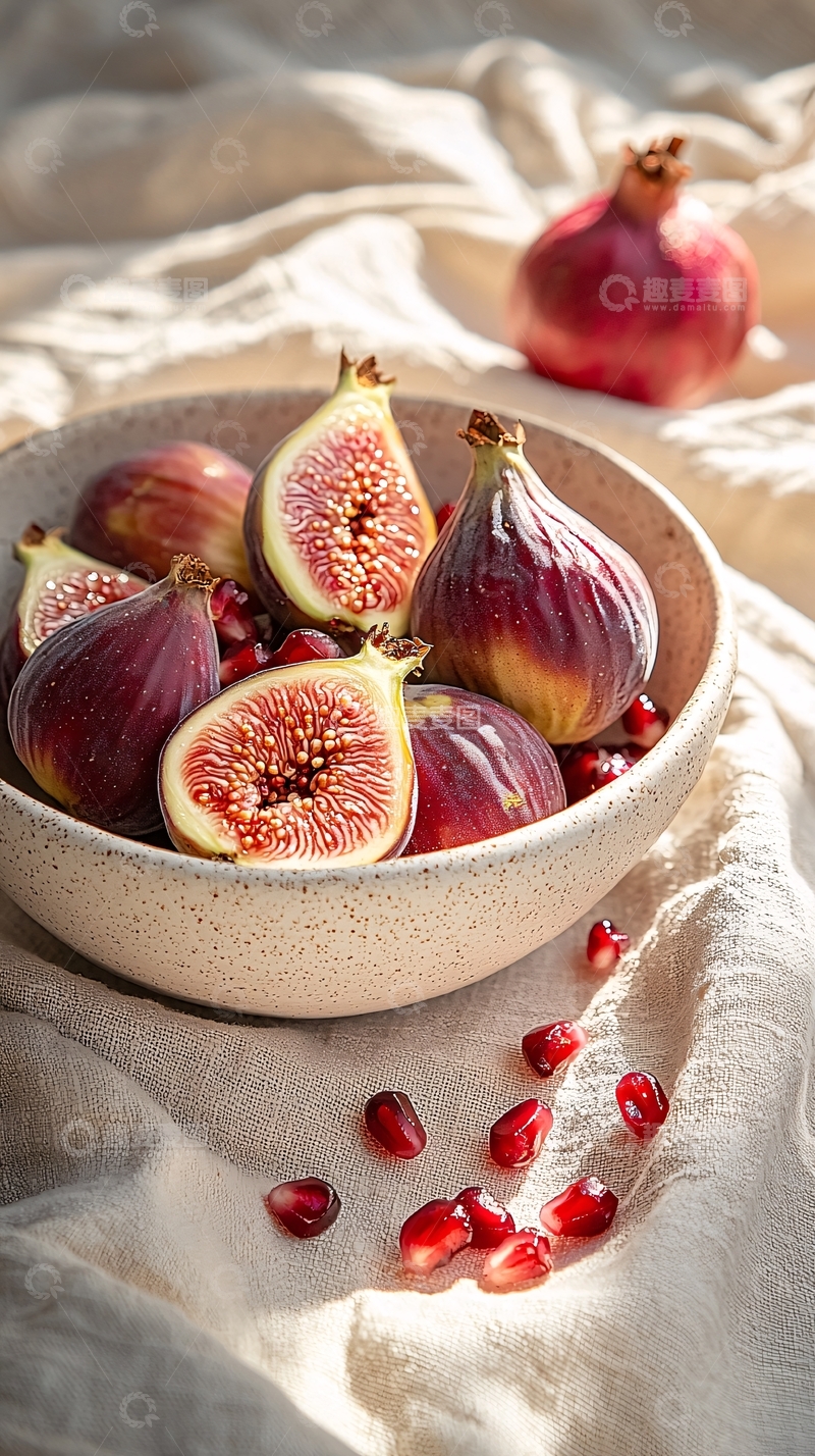 高清大图下载【趣麦麦图】无花果石榴静物特写