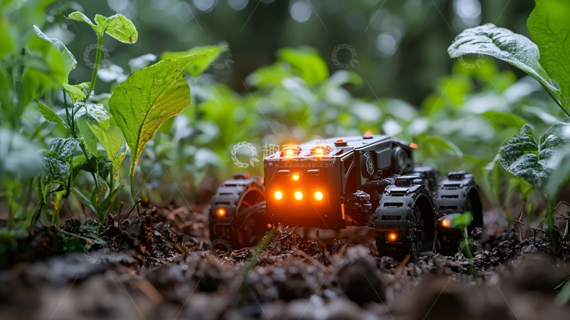 高清大图下载【趣麦麦图】森林中黑色越野遥控车