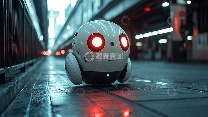 高清大图下载【趣麦麦图】未来都市小机器人