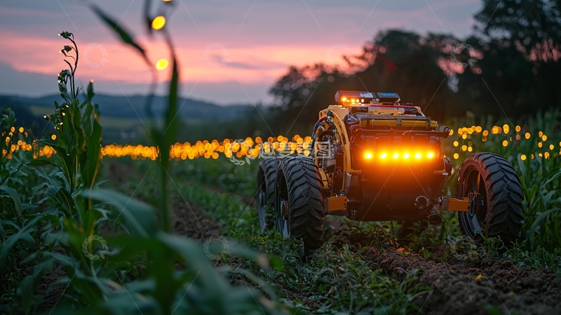 高清大图下载【趣麦麦图】田间作业的智能机器人