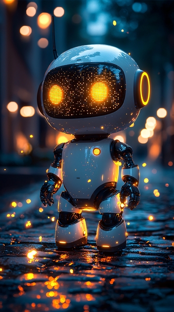 小机器人夜景灯光