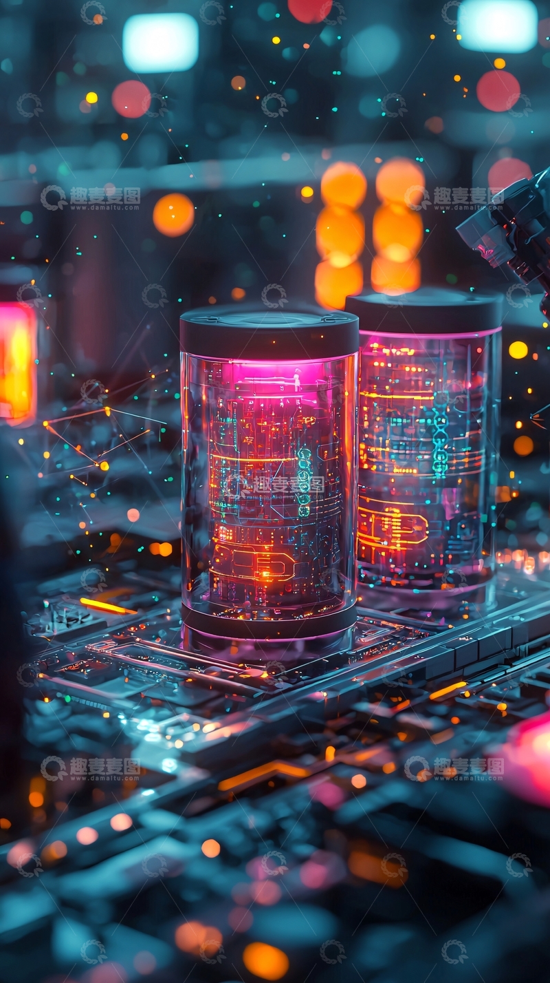 高清大图下载【趣麦麦图】赛博朋克电池能量核心