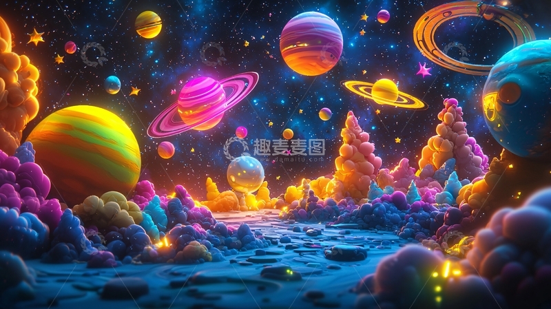 高清大图下载【趣麦麦图】梦幻行星景观