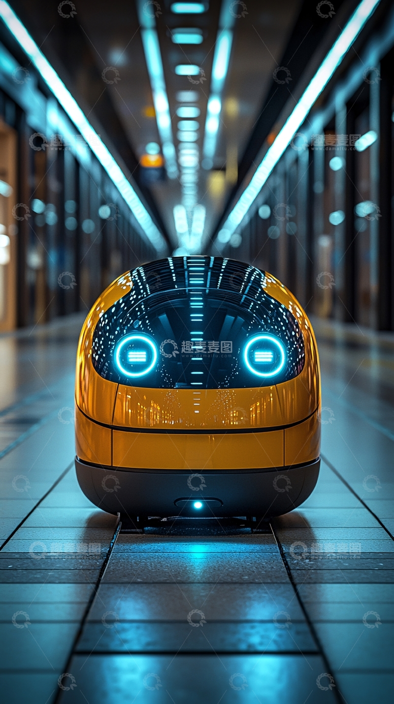 高清大图下载【趣麦麦图】未来科技感黄色小机器人