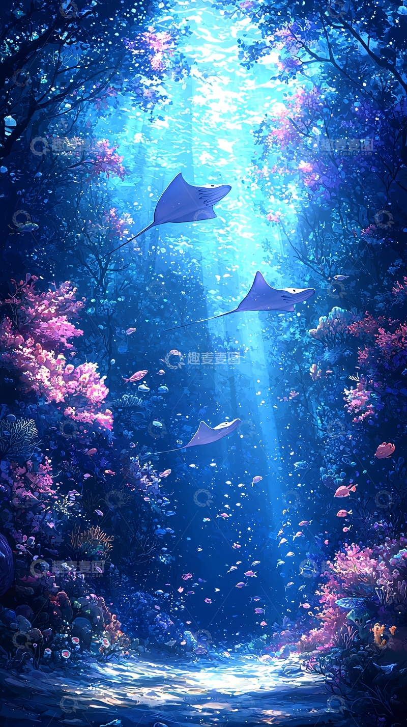 高清大图下载【趣麦麦图】水下森林