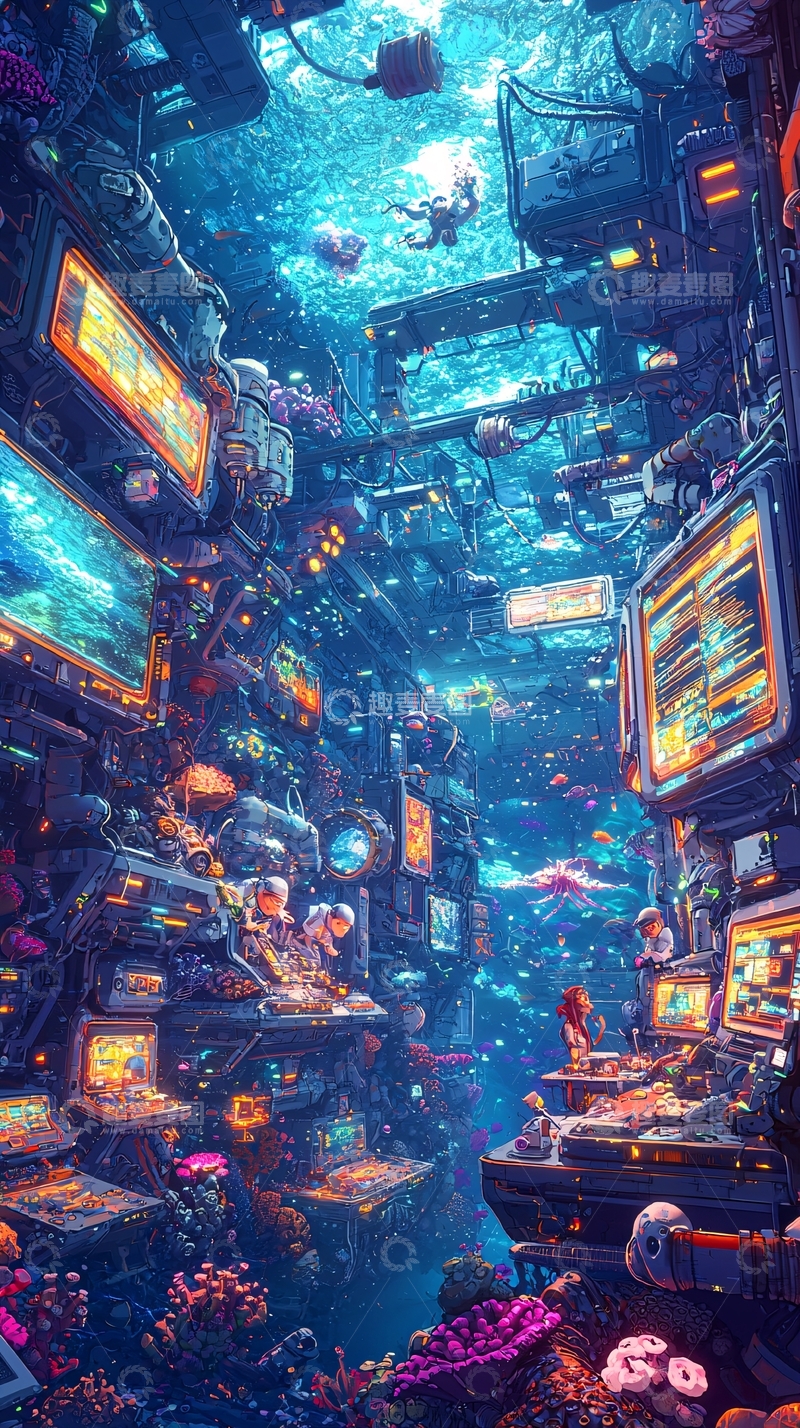 高清大图下载【趣麦麦图】深海科技城市