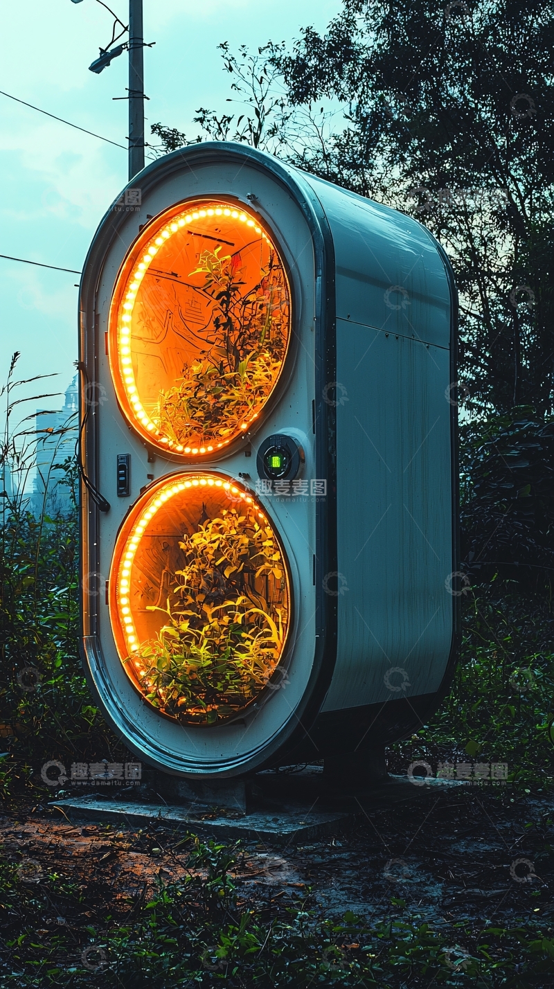 高清大图下载【趣麦麦图】未来感植物培养箱