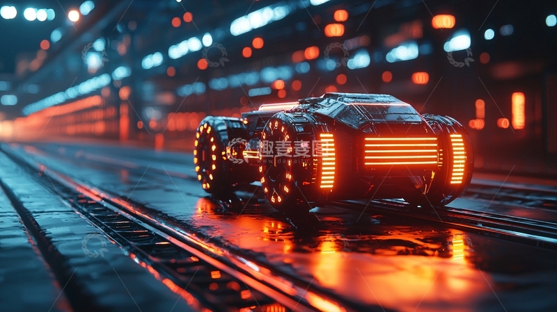 高清大图下载【趣麦麦图】未来科技感赛博朋克汽车