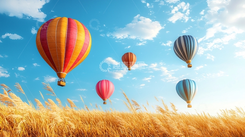 高清大图下载【趣麦麦图】热气球