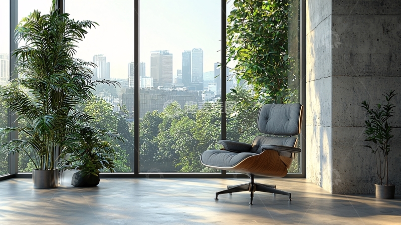 高清大图下载【趣麦麦图】落地窗现代都市景观