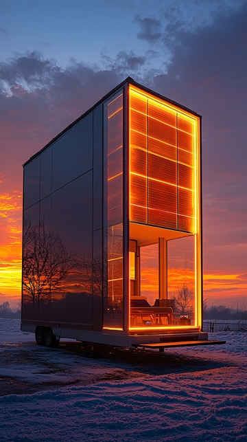 日落时分玻璃小屋