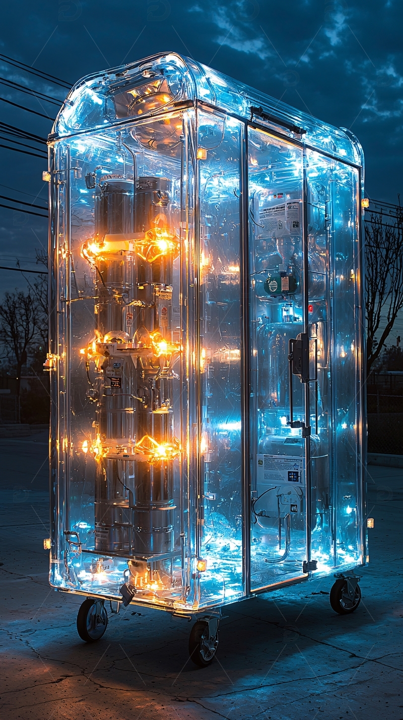 高清大图下载【趣麦麦图】透明箱体移动式净水设备