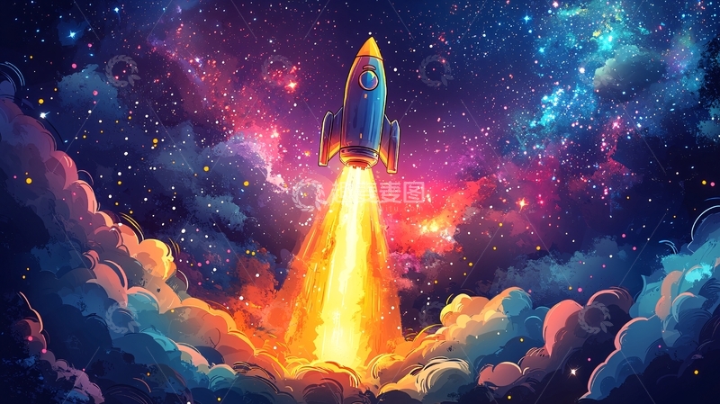 高清大图下载【趣麦麦图】宇宙飞船发射