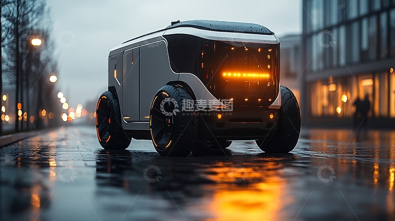 高清大图下载【趣麦麦图】未来派自动驾驶汽车