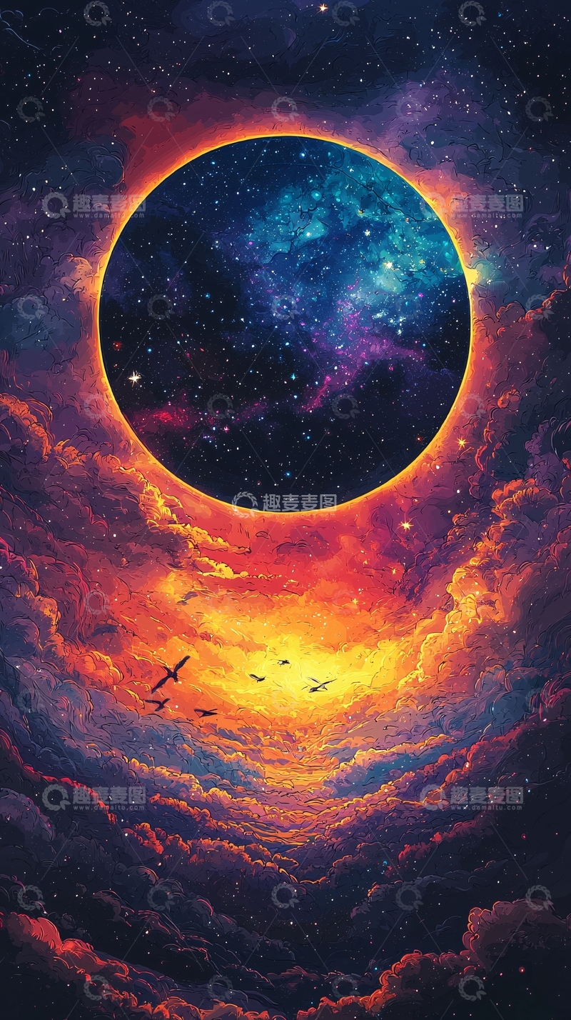 高清大图下载【趣麦麦图】宇宙星空环绕