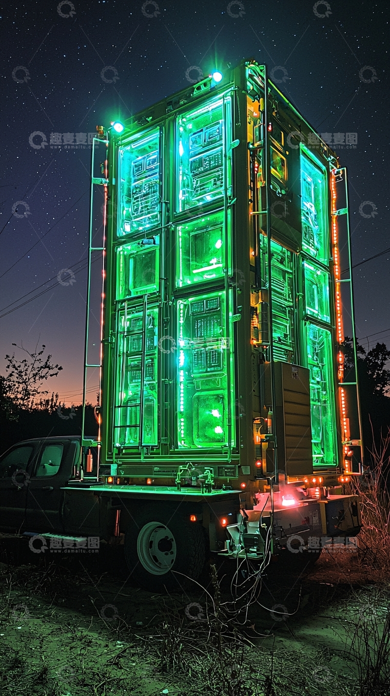 高清大图下载【趣麦麦图】夜光集装箱