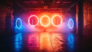 霓虹灯环状背景