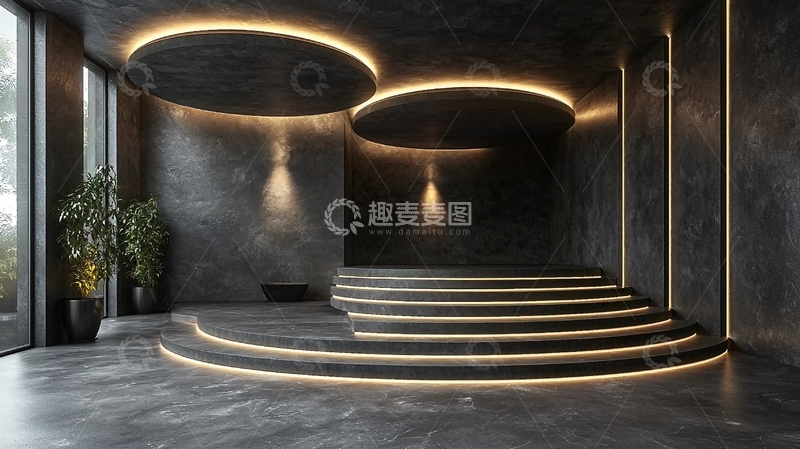 高清大图下载【趣麦麦图】暗色系现代风格室内设计