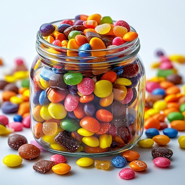 玻璃罐里各种糖果