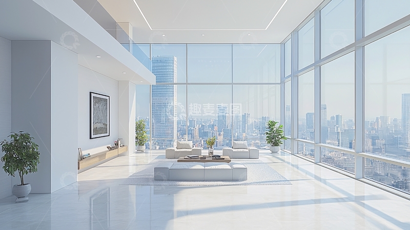 高清大图下载【趣麦麦图】现代简约风格大落地窗公寓
