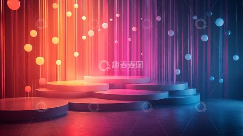 高清大图下载【趣麦麦图】炫彩舞台灯光背景