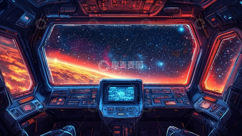 高清大图下载【趣麦麦图】宇宙飞船驾驶舱4