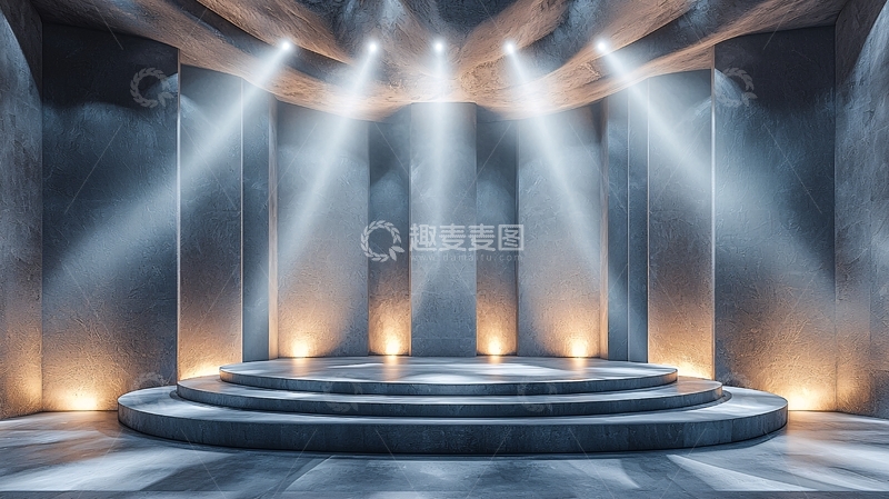 高清大图下载【趣麦麦图】灰色水泥圆形舞台