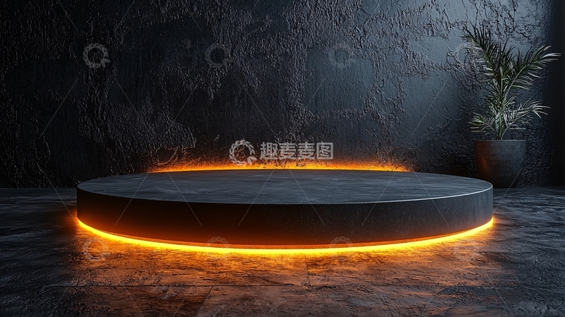 高清大图下载【趣麦麦图】黑暗背景圆形展台