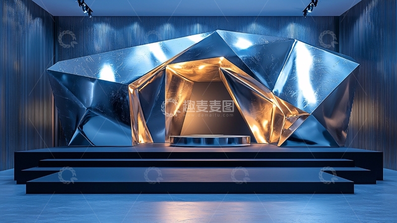 高清大图下载【趣麦麦图】金属几何雕塑