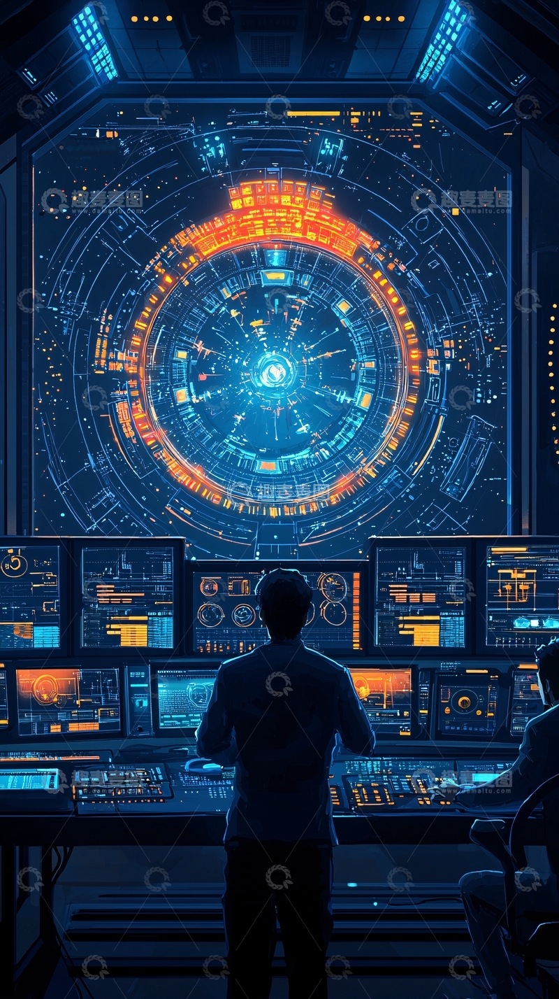 高清大图下载【趣麦麦图】未来科技控制中心
