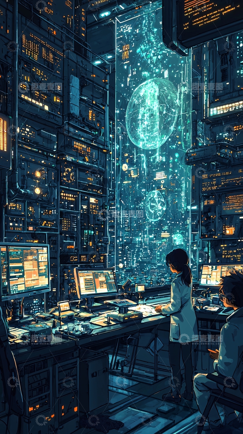 高清大图下载【趣麦麦图】未来科技实验室